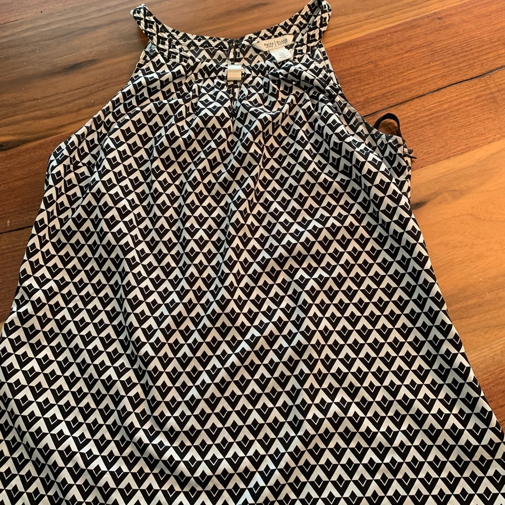 Black and white dressy tank